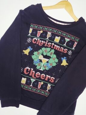 Holiday Traditions Christmas Cheers Graphic Sweatshirt Size XL